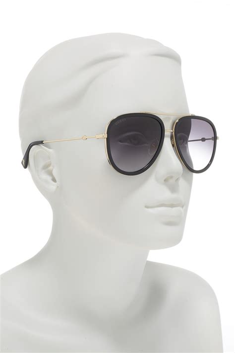 thicl rim aviator sunglasses gucci|Gucci 57mm Aviator Sunglasses .